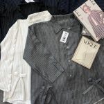 Atasan Kemeja Salur Strip Pita